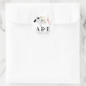 Wildblumen Moderne Schwarze Akzente Runder Aufkleber (Tasche)