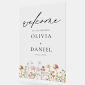 Wildblumen Moderne Script Hochzeit Willkommen Eleg Acrylschild (Winkel)