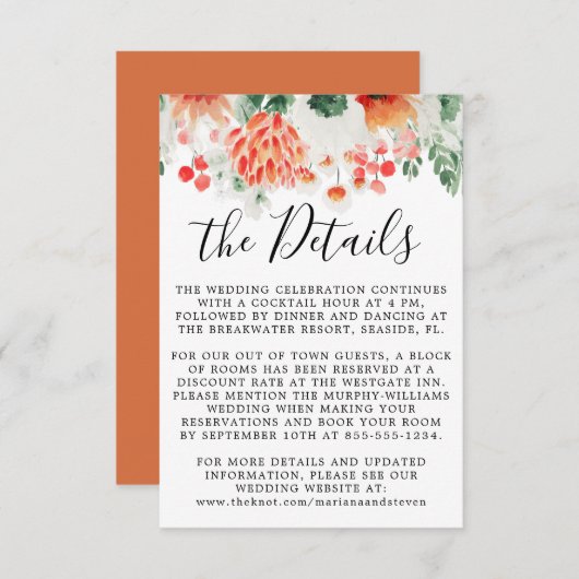 Wildblumen Moderne Wasserfarben Trendfarben Begleitkarte (Vorne/Hinten)