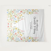 Wildblumen Moderner Garten Hochzeit Foto Hintergru Wandteppich (Vorderseite (Horizontal))