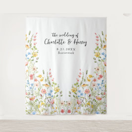 Wildblumen Moderner Garten Hochzeit Foto Hintergru Wandteppich