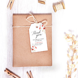 Wildblumen-Mohn-Dankeschön-Brautparty Geschenkanhänger