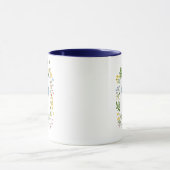 Wildblumen-Monogramm Blau Initiale Tasse (Zentrum)