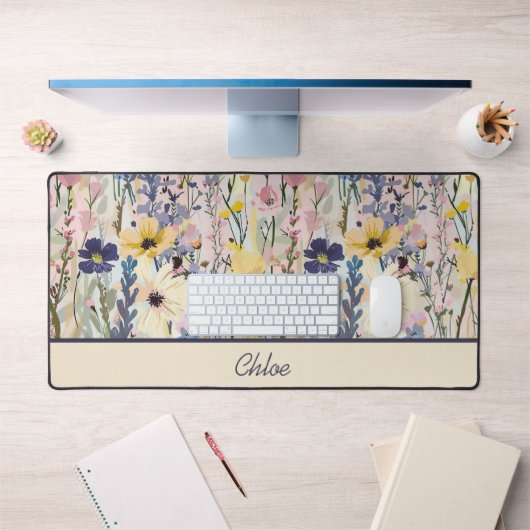 Wildblumen-Monogramm Botanisch Schreibtischunterlage (Büro 1)