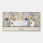 Wildblumen-Monogramm Botanisch Schreibtischunterlage (Tastatur & Maus)