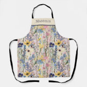 Wildblumen-Monogramm Botanisch Schürze (Vorderseite)