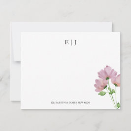 Wildblumen Monogramm Couple Initialen Personalisie Mitteilungskarte