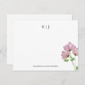 Wildblumen Monogramm Couple Initialen Personalisie Mitteilungskarte (Vorne/Hinten)