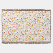 Wildblumen-Monogramm-Decke Decke (Vorderseite)