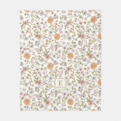 Wildblumen-Monogramm-Decke Fleecedecke (Vorderseite)