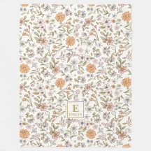 Wildblumen-Monogramm-Decke