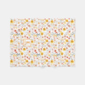 Wildblumen-Monogramm-Flanelldecke Fleecedecke (Vorderseite (Horizontal))