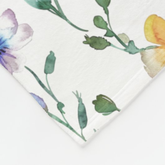 Wildblumen-Monogramm Fleecedecke (Ecke)