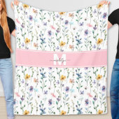 Wildblumen-Monogramm Fleecedecke