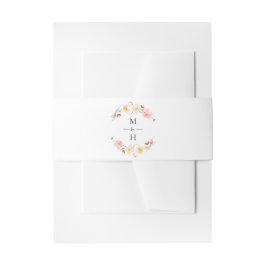 Wildblumen-Monogramm Frühlingsgarten-Hochzeit Einladungsbanderole