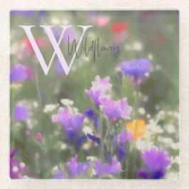 Wildblumen Monogramm Glasuntersetzer