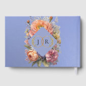 Wildblumen & Monogramm - Himmelblau Gästebuch (Rückseite)