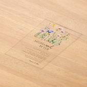 Wildblumen-Monogramm-Hochzeit Acryleinladungen (Ablage )