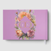 Wildblumen & Monogramm - Lavendel Folie Gästebuch (Rückseite)