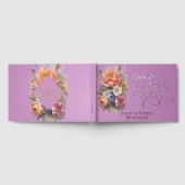 Wildblumen & Monogramm - Lavendel Folie Gästebuch (Voll)