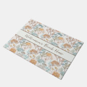 Wildblumen-Monogramm-Name Botanisch Fußmatte (Schrägansicht)