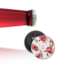 Wildblumen-Monogramm Rosa Mohn