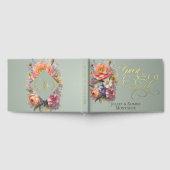 Wildblumen & Monogramm - Salbei-Folie Gästebuch (Voll)