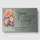 Wildblumen & Monogramm - Salbei Gästebuch (Vorderseite)