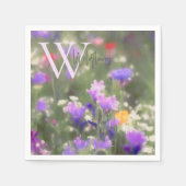 Wildblumen Monogramm Serviette (Vorderseite)