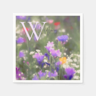 Wildblumen Monogramm Serviette