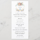 Wildblumen-Monogramm | Verzierte boho-Hochzeitszer Programm (Vorderseite)
