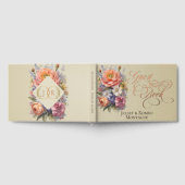 Wildblumen & Monogramm - Weizenfolie Gästebuch (Voll)