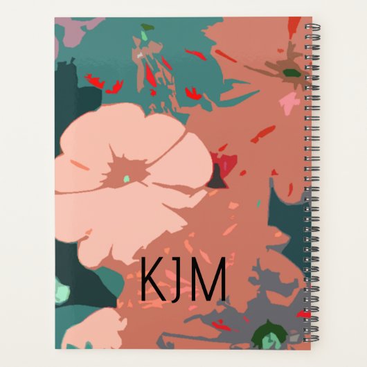 Wildblumen Monogramme Blumenbezeichnungen Geschenk Planer (Rückseite)