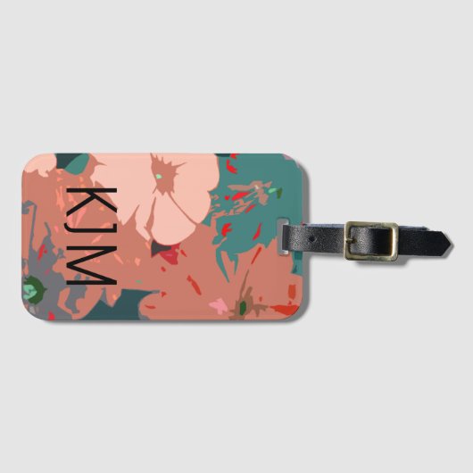 Wildblumen Monogramme Blumenhochzeiten Geschenk fü Gepäckanhänger (Vorderseite (Horizontal))