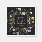 Wildblumen Moody Brautparty Serviette (Vorderseite)