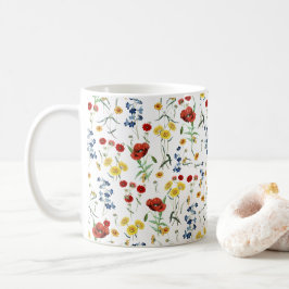 Wildblumen Muster botanische Illustration Kaffeetasse