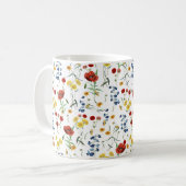 Wildblumen Muster botanische Illustration Kaffeetasse (Vorderseite Links)