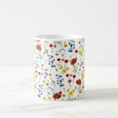 Wildblumen Muster botanische Illustration Kaffeetasse (Mittel)