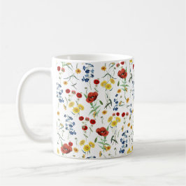 Wildblumen Muster botanische Illustration Kaffeetasse