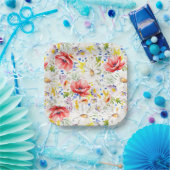 Wildblumen Muster Elegantes botanisches Party Pappteller (Party)