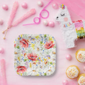 Wildblumen Muster Elegantes botanisches Party Pappteller (Party)