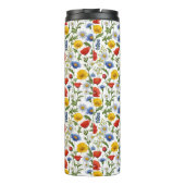 Wildblumen Muster Farbig Blumen Namen Nach Wunsch Thermosbecher (Rückseite)