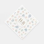 Wildblumen-Muster-Hochzeitsinitialen Serviette (Ecke)