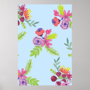 Wildblumen Muster Leggings Wrapping P Poster