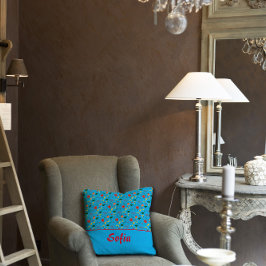 Wildblumen Muster Mohn türkis werfen Kissen