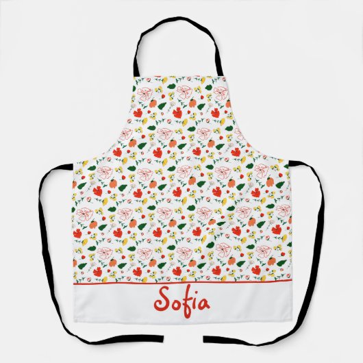 Wildblumen Muster Mohnblüte Schürze (Vorderseite)