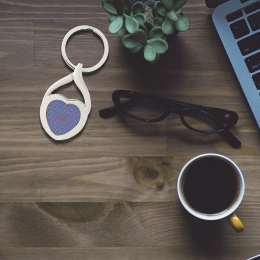 Wildblumen Muster Name Blau Metal Schlüsselanhänge Schlüsselanhänger