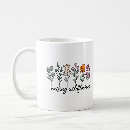 Wildblumen Mütter Tag Geschenk Kaffee Tasse (Links)