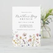 Wildblumen Muttertag Brunch Einladung (Stehend Vorderseite)