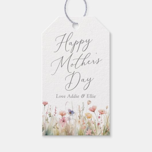 Wildblumen Muttertag Geschenkanhänger (Vorderseite)